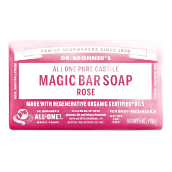 Dr. Bronner's Rose Pure-Castile Bar Soap