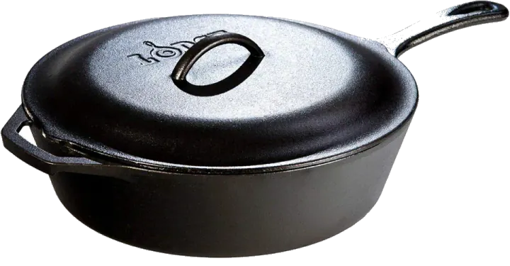 Lodge 5-Qt Pre-Seasoned Cast Iron Deep Skillet with Lid