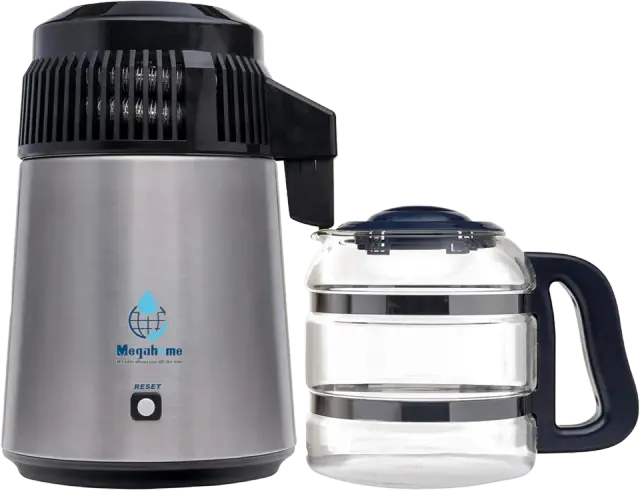 Megahome Countertop Water Distiller (stainless, glass carafe)