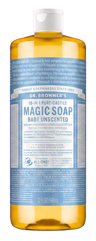Dr. Bronner's Baby Unscented Pure-Castile Liquid Soap, 32 Ounce