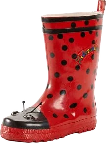 Kidorable Ladybug Rain Boots — Red, Toddler 8