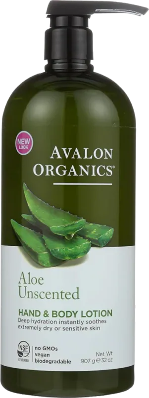 Avalon Organics Hand & Body Lotion, Aloe Unscented