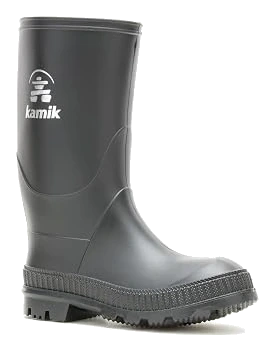 Kamik Stomp Rain Boots — Black, Big Kid 6