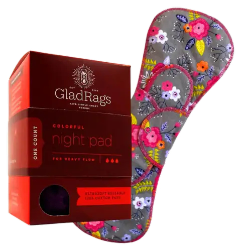 GladRags Customizable Night Pad, Made in the USA, Reusable Zero Waste