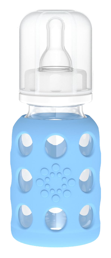 Lifefactory 4 oz Glass Baby Bottle with Silicone Sleeve