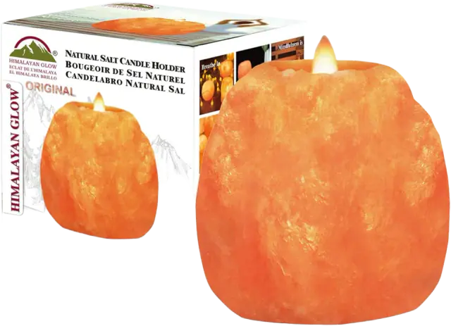 Himalayan Glow Salt Candle Holders, Hand Carved