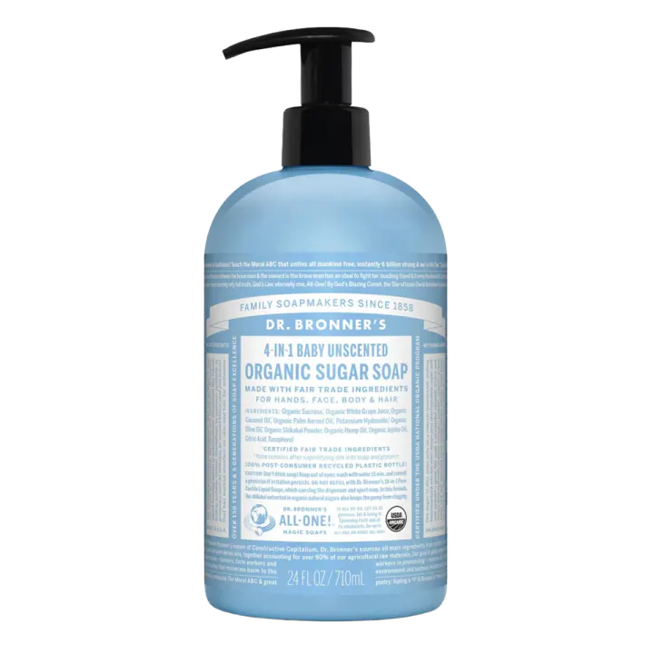Dr. Bronner's Organic Sugar Soap, Baby Unscented