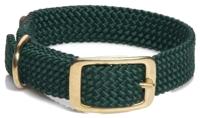 Mendota Double-Braid Collar, Hunter Green, 18 in