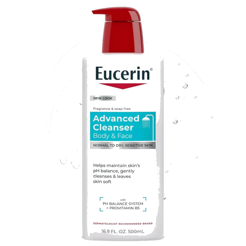 Eucerin Advanced Cleansing Body Wash & Face Cleanser, 16.9 fl oz
