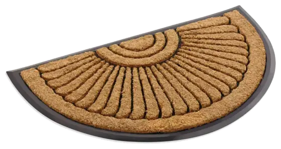 Kempf Sunburst Half-Round Coir Doormat — 18 × 30 in
