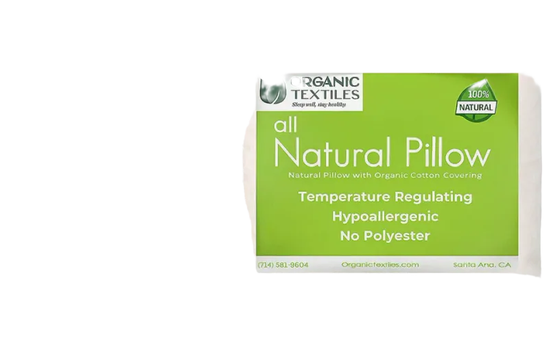 Organic Textiles Natural Latex Pillow, King Medium
