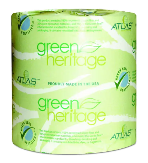 Green Heritage 2-Ply Bathroom Tissue, 100% Recycled
