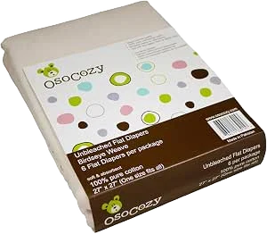 OsoCozy Unbleached Birdseye Flat Cloth Diapers (6 Pack)