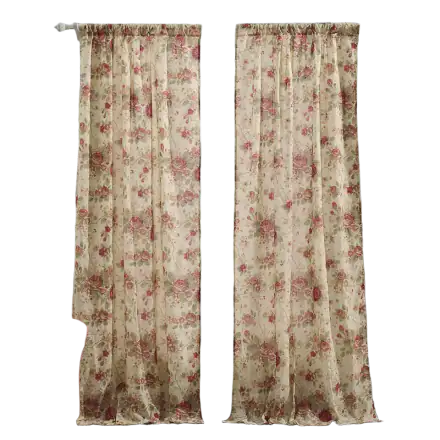 Greenland Home Antique Rose 100% Cotton Curtain Pair