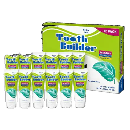 Squigle Tooth Builder Unflavored Toothpaste, 12 Pack