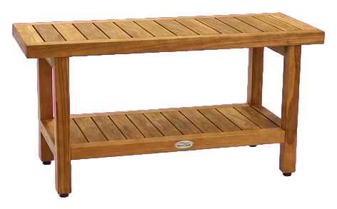 AquaTeak Spa Teak Shower Bench with Shelf, 36 in
