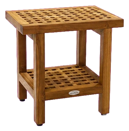 AquaTeak Grate Teak Shower Bench, 18 in