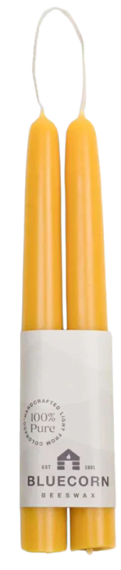 Bluecorn Beeswax Taper Candles, 100% Pure