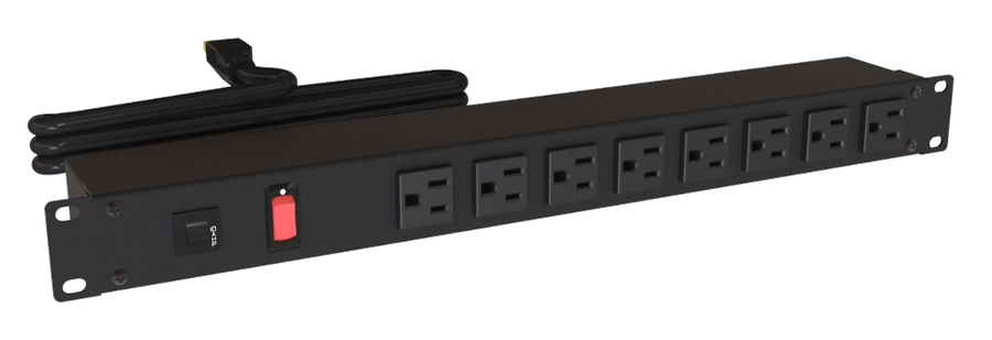 Hammond 1582H8A1BK 8-Outlet 15-Amp Rack Power Strip