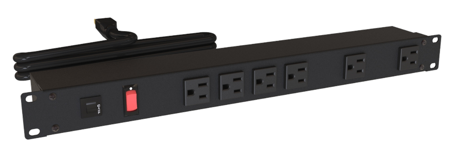 Hammond 1582H6A1BK 6-Outlet 15-Amp Rack Power Strip