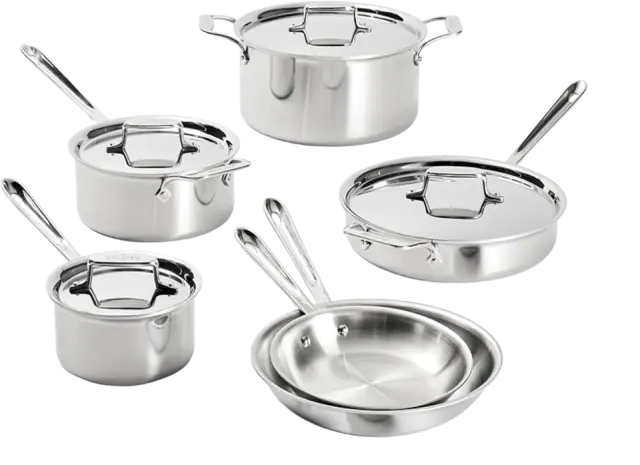All-Clad D5 Brushed Stainless 10-Piece Set
