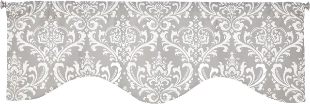 Royal Damask M Shaped Valance, Grey