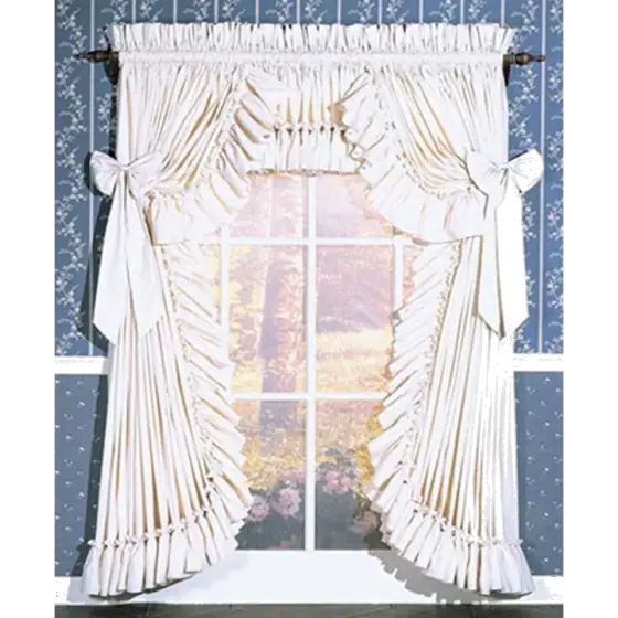 Carolina Country Priscilla Curtain, 200x63 White