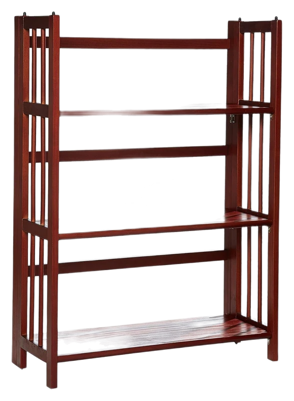 Casual Home Folding Stackable Bookcase in Walnut
