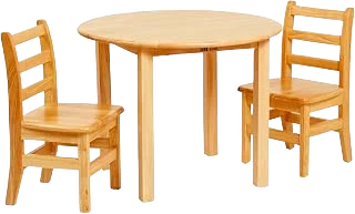 ECR4Kids Round Hardwood Table and Chair Set — Honey