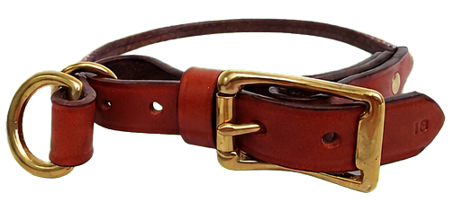 Auburn Leathercrafters Round Combination Leather Dog Collar, Tan, 1 Inch by 22 Inches