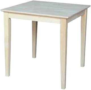 International Concepts Solid Wood Top Dining Table, 30 Inch High, Unfinished