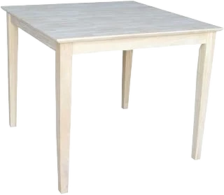 IC INTERNATIONAL CONCEPTS Solid Wood Top Table in Unfinished