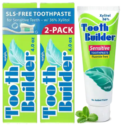Squigle Tooth Builder Unflavored Toothpaste, 2 Pack