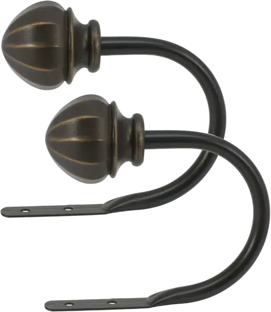 Decopolitan Facet Ball Metal Curtain Holdback Pair, Vintage Bronze