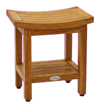 AquaTeak Maluku 18-Inch Teak Shower Bench with Shelf