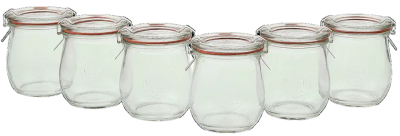 Weck Mini Tulip Glass Jelly Jars, 6-Pack
