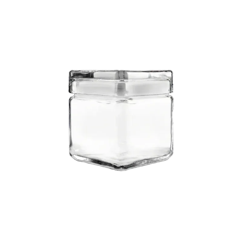 Anchor Hocking 1-Quart Stackable Glass Jars with Glass Lids, Set of 4