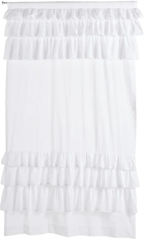 Madison Park White Cotton Ruffle Window Panel