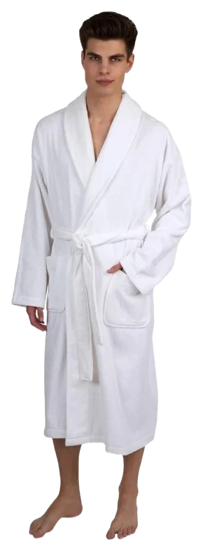 TowelSelections Men's Cotton Terry Shawl-Collar Bathrobe