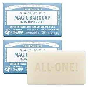 Dr. Bronner's Pure-Castile Bar Soap, Baby Unscented (2-Pack)