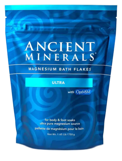 Ancient Minerals Magnesium Bath Flakes Ultra with MSM, 1.65 lb