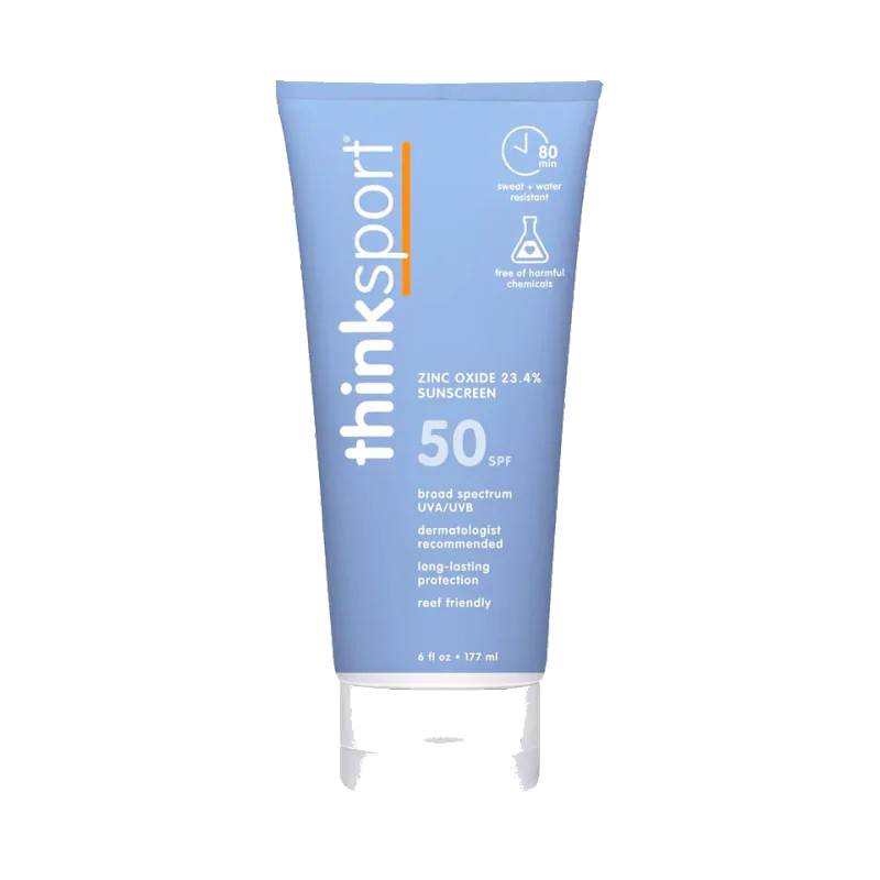 Thinksport Mineral Sunscreen SPF 50+ Zinc Oxide, Water Resistant, 6 Fl Oz