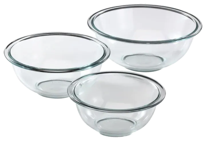 Pyrex 3-Piece Tempered Glass Mixing Bowl Set