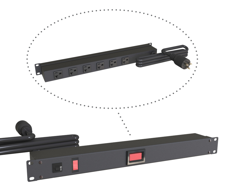 Hammond 1589T6F1BKRRAM 20-Amp Rack PDU with Ammeter