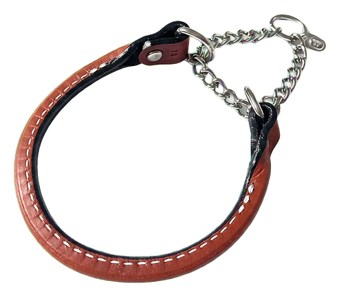 Auburn Leathercrafters Rolled Leather Martingale Dog Collar, Tan, 22 Inches