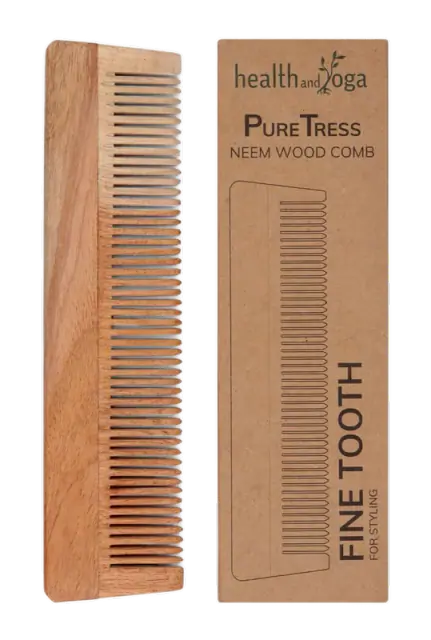 HealthAndYoga PureTress 7-Inch Neem Wood Comb