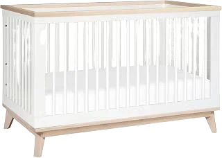 Babyletto Scoot 3-in-1 Solid Wood Convertible Crib — White and Washed Natural