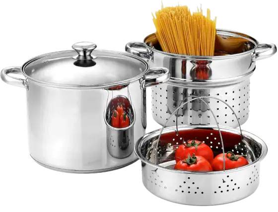 Cook N Home 8 Qt Stainless Pasta Pot with Strainer Insert