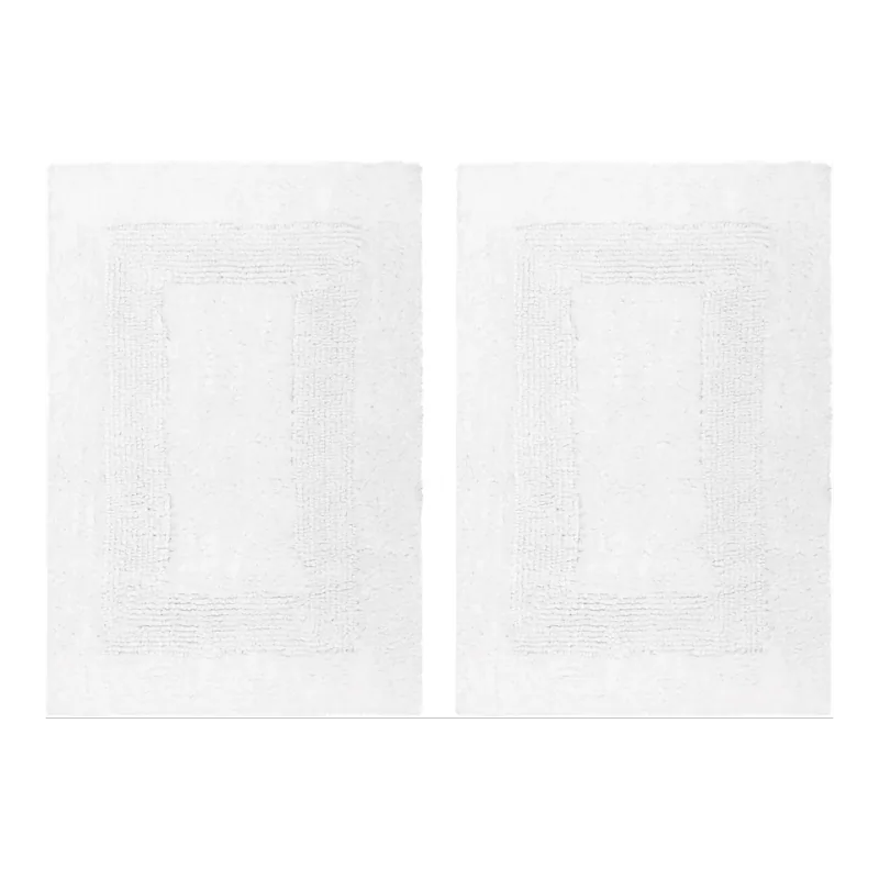 Cotton Craft Reversible Step-Out Bath Mat Set, 2 Piece