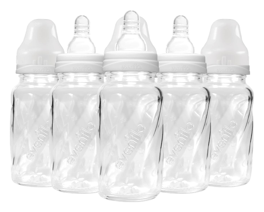 Evenflo Feeding Classic Glass Twist Baby Bottles, 4 oz, 6-Pack